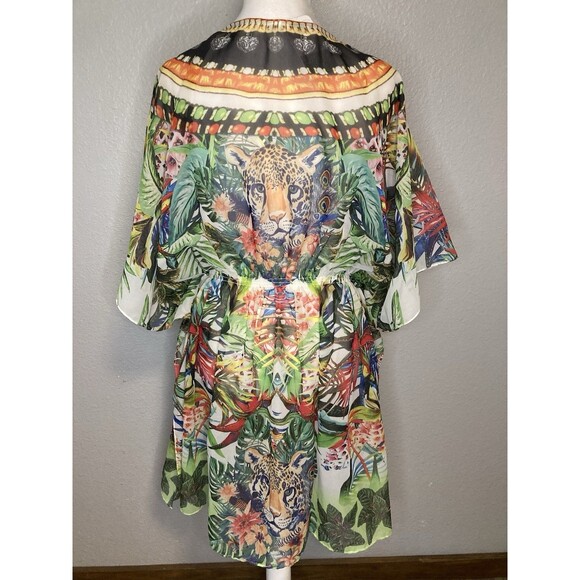 Tropical Cover-Up One Size Animal Print Multicolor Swim Sexy Beach Cruise New - Picture 5 of 7